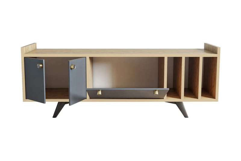 Tv-bänk Occidente 150 cm - Antracit/Natur - Möbler - TV- & Mediamöbler - TV bänk & mediabänk