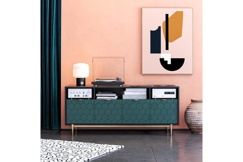 Tv-bänk Olivia 151,4x51 cm Svart - CosmoLiving - Möbler - TV- & Mediamöbler - TV bänk & mediabänk