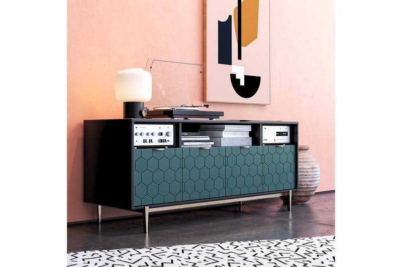Tv-bänk Olivia 151,4x51 cm Svart - CosmoLiving - Möbler - TV- & Mediamöbler - TV bänk & mediabänk