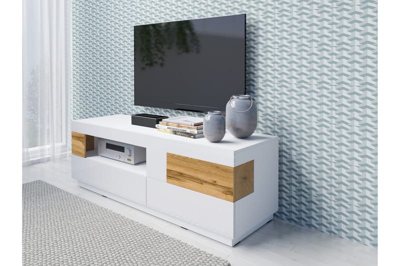 TV-bänk Oppenheim 160 cm - Vit|Trä - Möbler - TV- & Mediamöbler - TV bänk & mediabänk