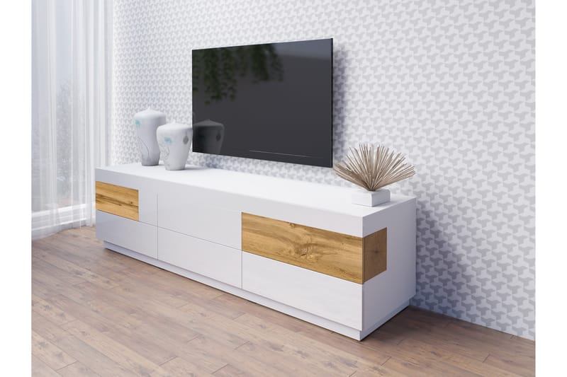 TV-bänk Oppenheim 206 cm - Vit|Trä - Möbler - TV- & Mediamöbler - TV bänk & mediabänk