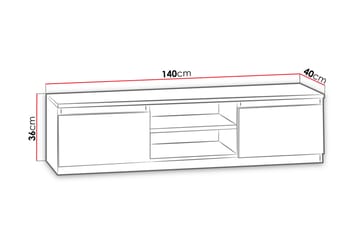 TV-bänk Radomir 140 cm - Vit - Möbler - TV- & Mediamöbler - TV bänk & mediabänk