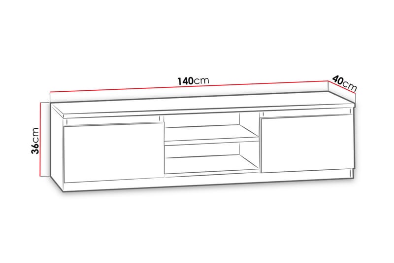 TV-bänk Radomir 140 cm - Vit - Möbler - TV- & Mediamöbler - TV bänk & mediabänk