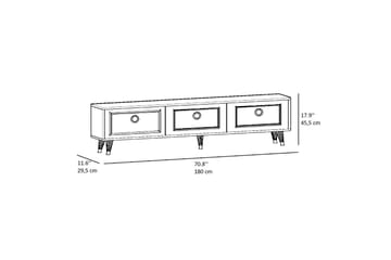 Tv-bänk Rame 180 cm - Guld/Vit - Möbler - TV- & Mediamöbler - TV bänk & mediabänk