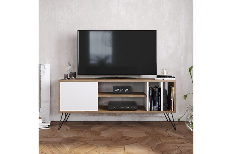 TV-Bänk Rease 140 cm - Valnöt|Svart|Vit - Möbler - TV- & Mediamöbler - TV bänk & mediabänk