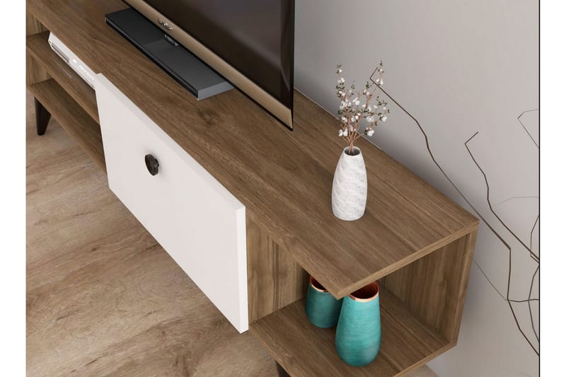 Tv-bänk Rechar 120 cm - Valnöt/Vit - Möbler - TV- & Mediamöbler - TV bänk & mediabänk