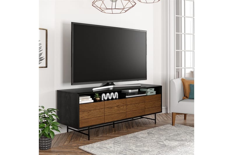 Tv-bänk Reznor 157,5x49,5 cm Svart/Brun - Dorel Home - TV bänk & mediabänk