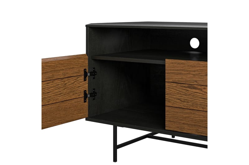Tv-bänk Reznor 157,5x49,5 cm Svart/Brun - Dorel Home - Möbler - TV- & Mediamöbler - TV bänk & mediabänk