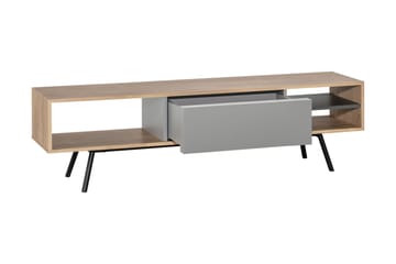 TV-bänk Ribbon 160 cm med Förvaring Trä/Natur/Grå/Svart - VOX - Möbler - TV- & Mediamöbler - TV bänk & mediabänk