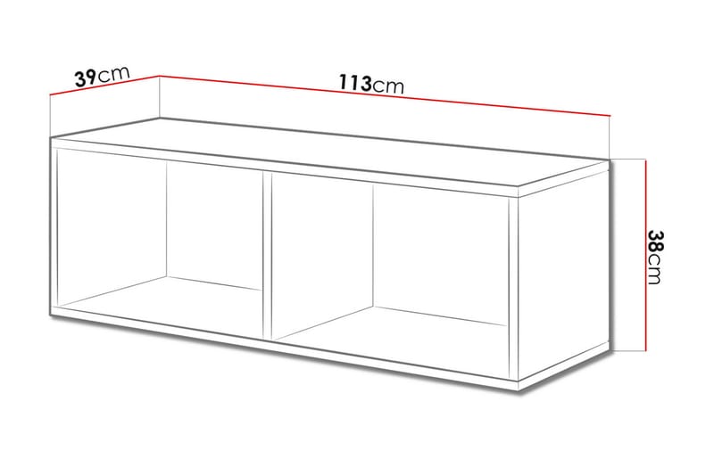TV-bänk Roco 112,5x39x37,5 cm - Svart - Möbler - TV- & Mediamöbler - TV bänk & mediabänk