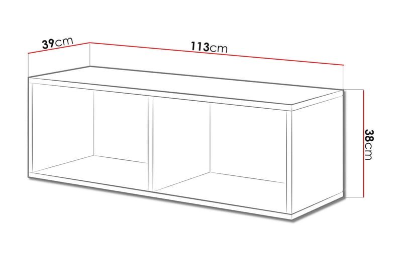 TV-bänk Roco 112,5x39x37,5 cm - Svart - TV bänk & mediabänk