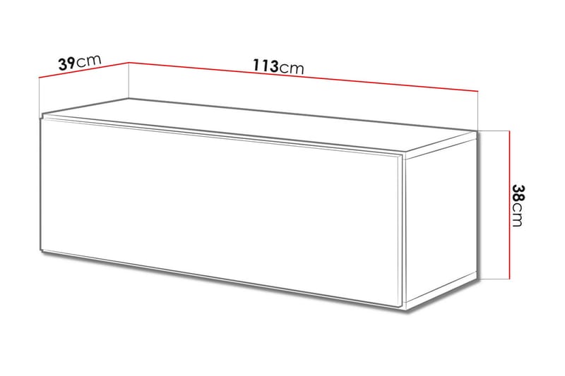 TV-bänk Roco 112,5x39x37,5 cm - Vit - Möbler - TV- & Mediamöbler - TV bänk & mediabänk