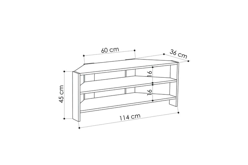 Tv-bänk Rodger 114 cm - Brun - TV bänk & mediabänk