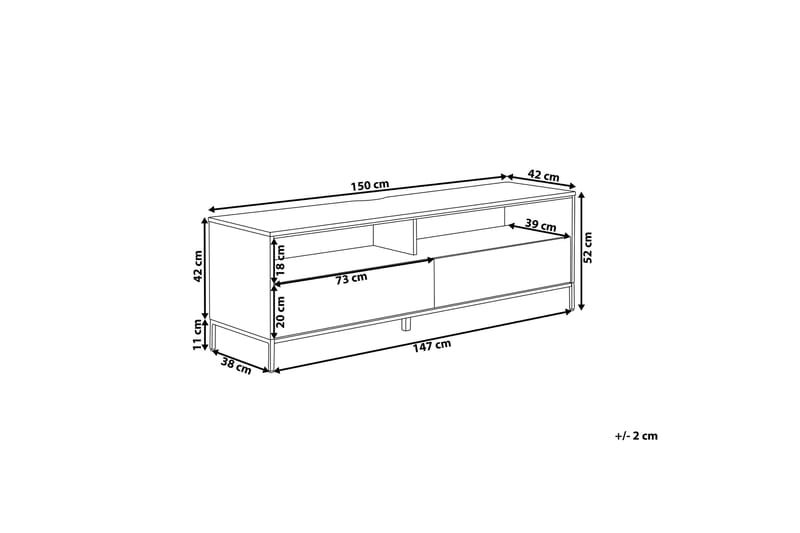 TV-Bänk Rodricks 150 cm med LED - Vit - TV bänk & mediabänk