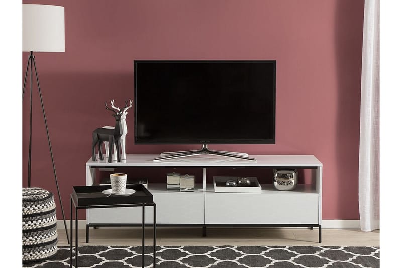 TV-Bänk Rodricks 150 cm med LED - Vit - Möbler - TV- & Mediamöbler - TV bänk & mediabänk