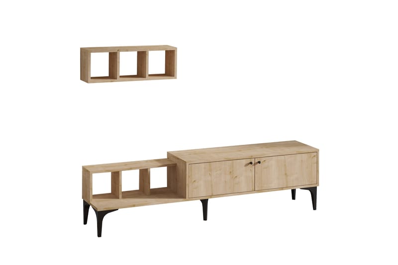 Tv-bänk Roodbaal 180 cm - Natur/Vit - Möbler - TV- & Mediamöbler - TV bänk & mediabänk