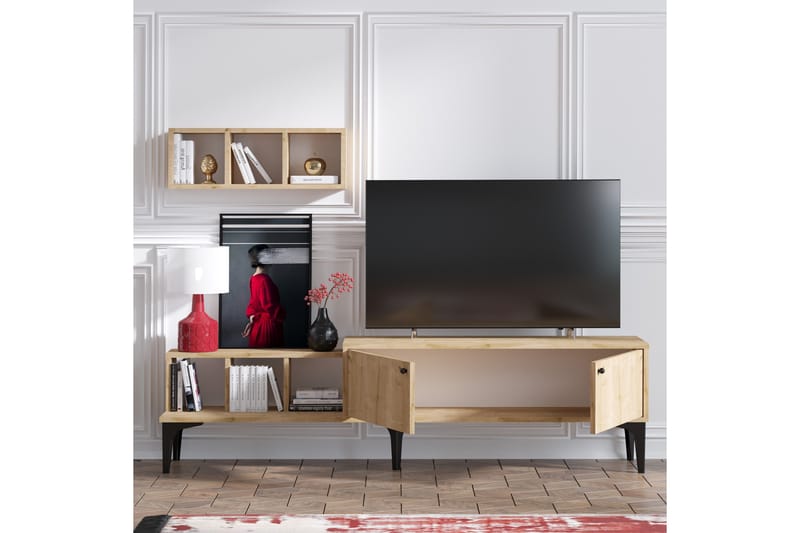 Tv-bänk Roodbaal 180 cm - Natur/Vit - Möbler - TV- & Mediamöbler - TV bänk & mediabänk