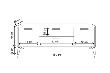 Tv-bänk Ruropolis 150 cm - Vit - Möbler - TV- & Mediamöbler - TV bänk & mediabänk