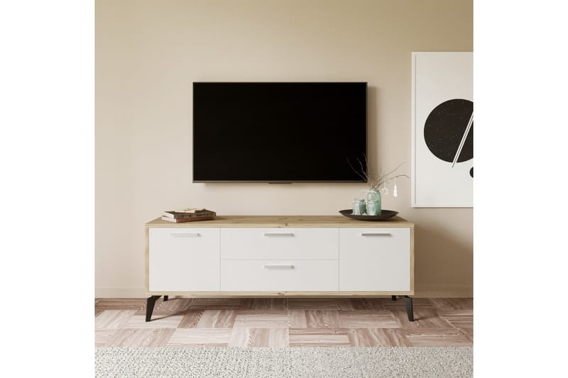 Tv-bänk Ruropolis 150 cm - Vit - TV bänk & mediabänk