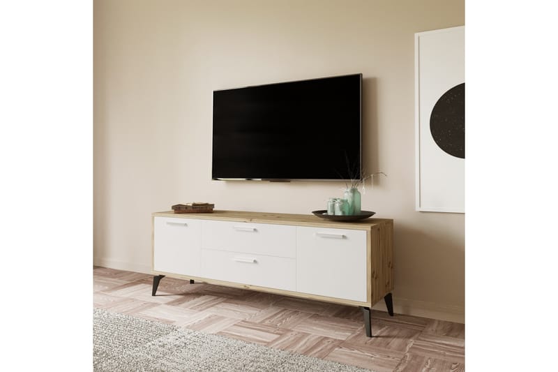 Tv-bänk Ruropolis 150 cm - Vit - Möbler - TV- & Mediamöbler - TV bänk & mediabänk