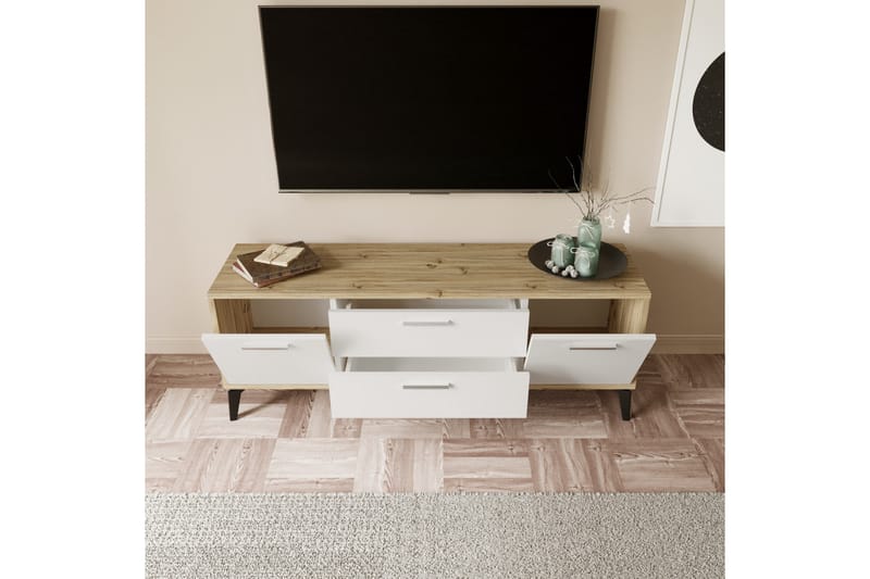 Tv-bänk Ruropolis 150 cm - Vit - Möbler - TV- & Mediamöbler - TV bänk & mediabänk