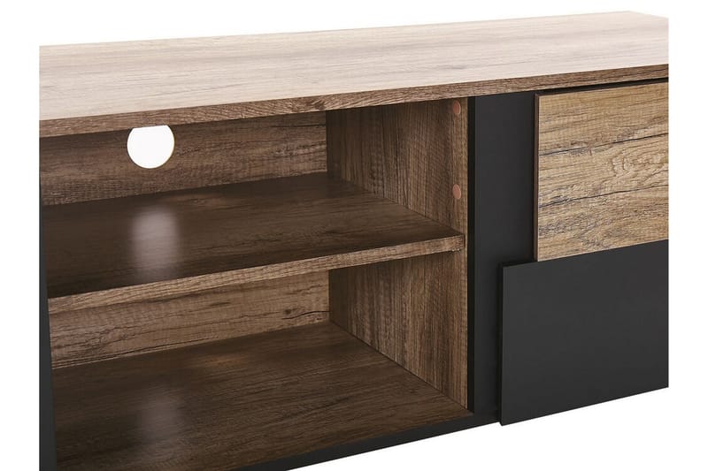 TV-bänk Sebewa 148x40 cm - Ljust Trä/Svart - Möbler - TV- & Mediamöbler - TV bänk & mediabänk