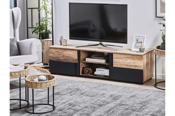 TV-bänk Sebewa 148x40 cm - Ljust Trä/Svart - Möbler - TV- & Mediamöbler - TV bänk & mediabänk