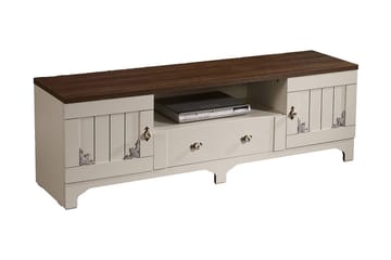 Tv-bänk Sebrina 170 cm - Vit|Valnöt - Möbler - TV- & Mediamöbler - TV bänk & mediabänk