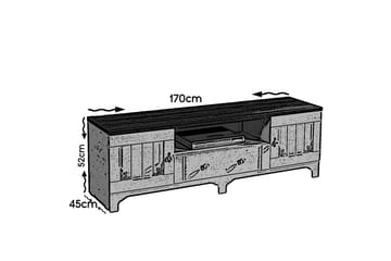 Tv-bänk Sebrina 170 cm - Vit|Valnöt - Möbler - TV- & Mediamöbler - TV bänk & mediabänk