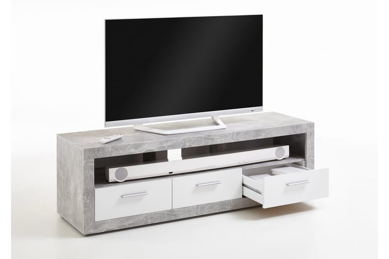 TV-Bänk Shakesphere 152 cm - Vit|Grå - Möbler - TV- & Mediamöbler - TV bänk & mediabänk
