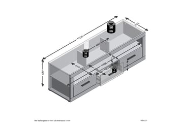 TV-Bänk Shakesphere 152 cm - Vit|Grå - Möbler - TV- & Mediamöbler - TV bänk & mediabänk