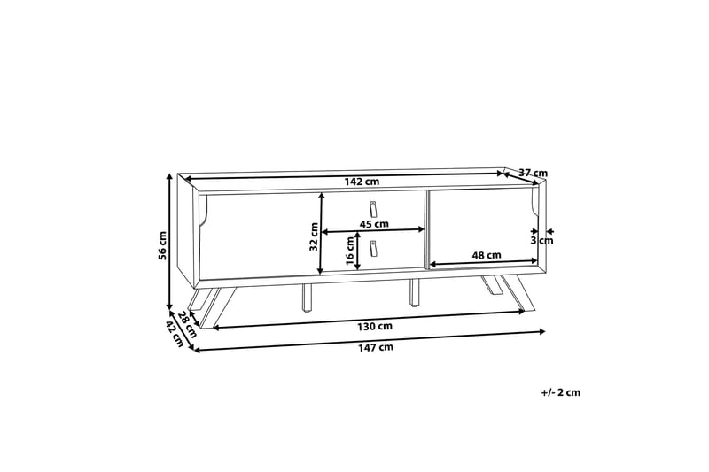 TV-Bänk Sharo 147 cm - Vit - TV bänk & mediabänk