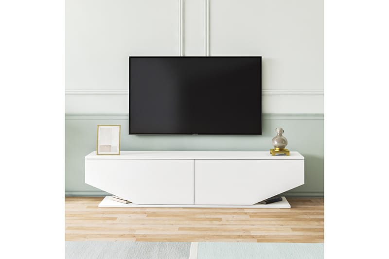 Tv-bänk Shauma 160 cm - Vit - TV bänk & mediabänk