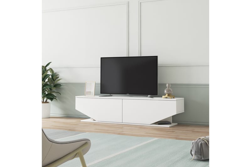 Tv-bänk Shauma 160 cm - Vit - TV bänk & mediabänk