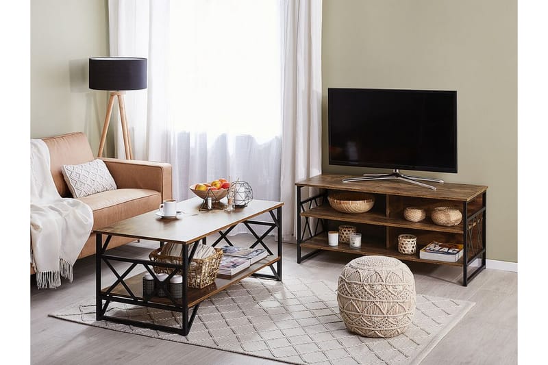 TV-Bänk Shavina 120 cm - Brun - Möbler - TV- & Mediamöbler - TV bänk & mediabänk