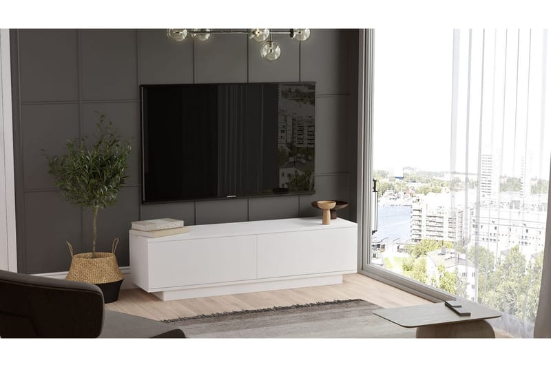 Tv-bänk Shiphard 140 cm - Vit - Möbler - TV- & Mediamöbler - TV bänk & mediabänk