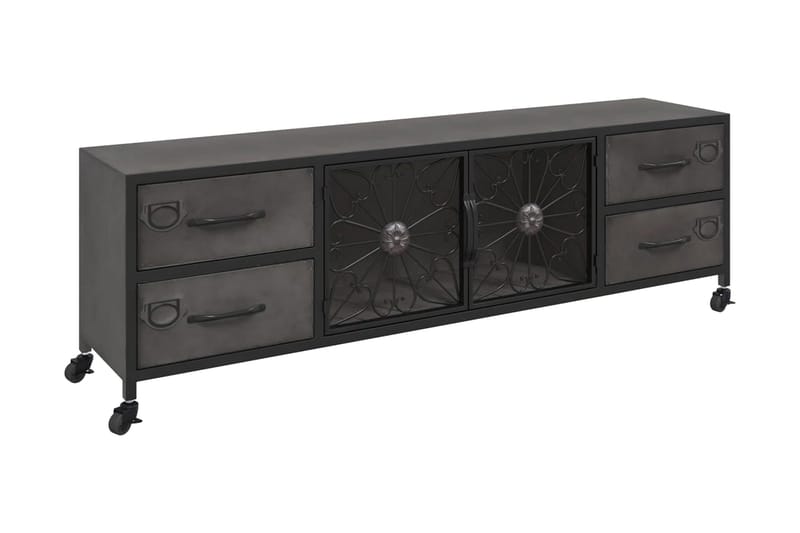 Tv-bänk silver 110x30x40 cm järn - TV bänk & mediabänk