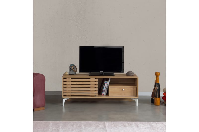 Tv-bänk Skoglund 100 cm - Grå Trä - Möbler - TV- & Mediamöbler - TV bänk & mediabänk