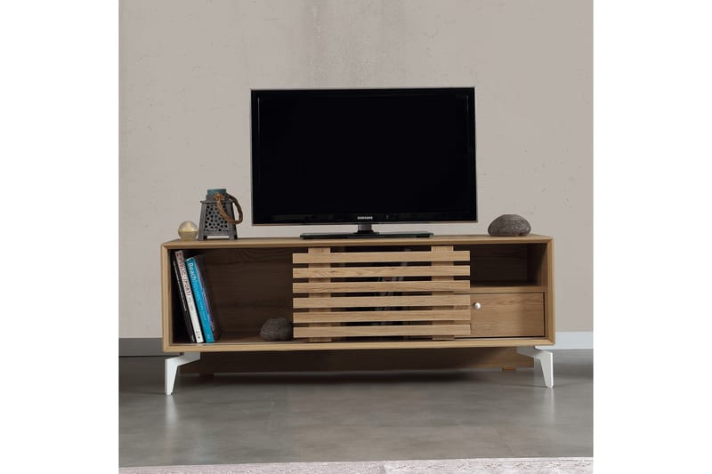 Tv-bänk Skoglund 100 cm - Grå Trä - Möbler - TV- & Mediamöbler - TV bänk & mediabänk
