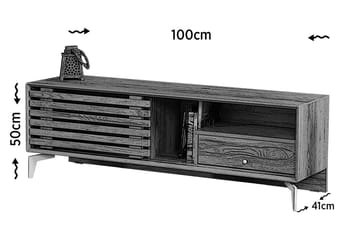 Tv-bänk Skoglund 100 cm - Grå Trä - Möbler - TV- & Mediamöbler - TV bänk & mediabänk