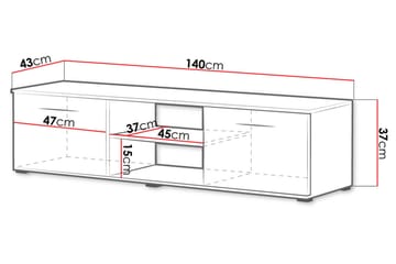 TV-bänk Soho 140x43x37 cm - Svart - Möbler - TV- & Mediamöbler - TV bänk & mediabänk
