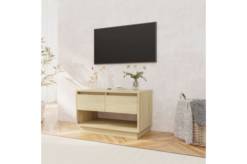 TV-bänk sonoma-ek 70x41x44 cm spånskiva - Beige - TV bänk & mediabänk