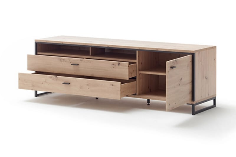 TV-Bänk Spinos 183 cm - Ek|Antracit - Möbler - TV- & Mediamöbler - TV bänk & mediabänk