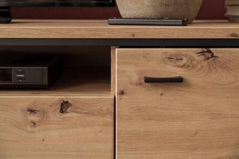 TV-Bänk Spinos 183 cm - Ek|Antracit - Möbler - TV- & Mediamöbler - TV bänk & mediabänk