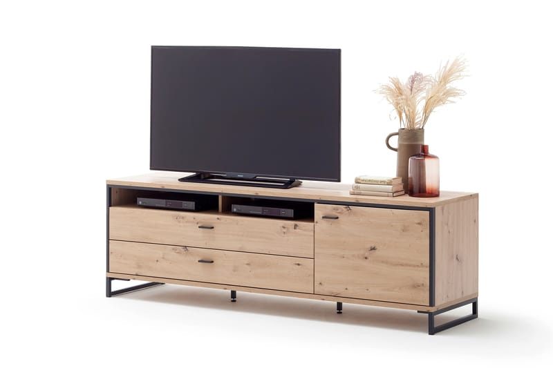 TV-Bänk Spinos 183 cm - Ek|Antracit - Möbler - TV- & Mediamöbler - TV bänk & mediabänk