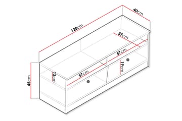 Tv-bänk Staton 120 cm - Natur/Vit/Grå - Möbler - TV- & Mediamöbler - TV bänk & mediabänk