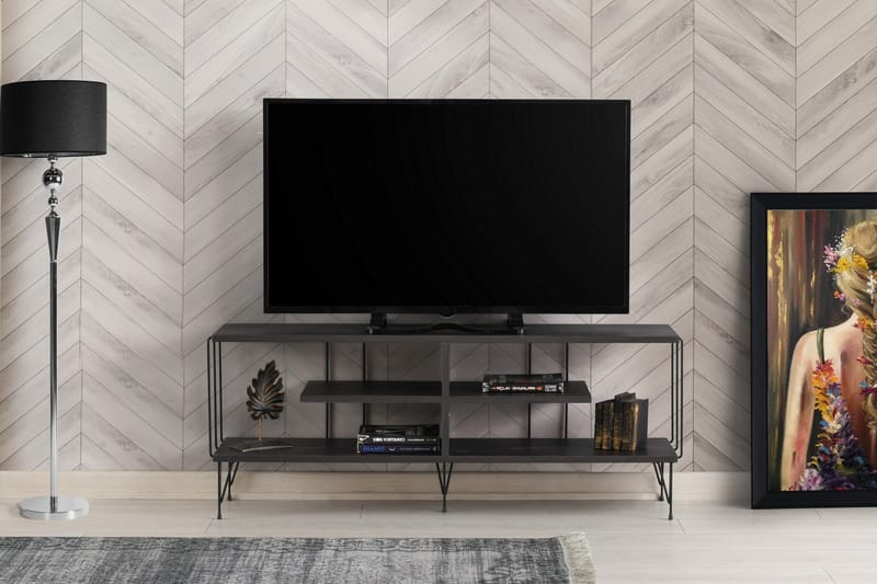 Tv-bänk Steinhagen 120 cm - Mörkbrun - TV bänk & mediabänk