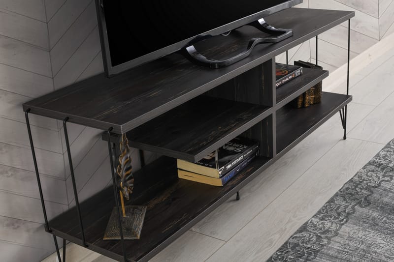 Tv-bänk Steinhagen 120 cm - Mörkbrun - Möbler - TV- & Mediamöbler - TV bänk & mediabänk