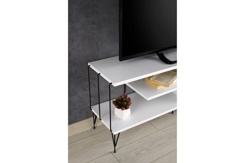 Tv-bänk Steinhagen 120 cm - Vit - TV bänk & mediabänk