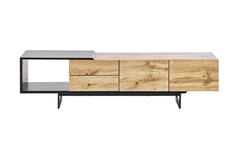 TV-bänk Sticciano 160x39 cm - Ljust Trä/Svart - Möbler - TV- & Mediamöbler - TV bänk & mediabänk